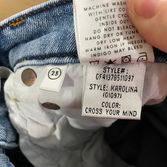 GRLFRND Karolina Cross Your Mind Denim Designer Jeans Slim Size 23 Distressed - Picture 13 of 15